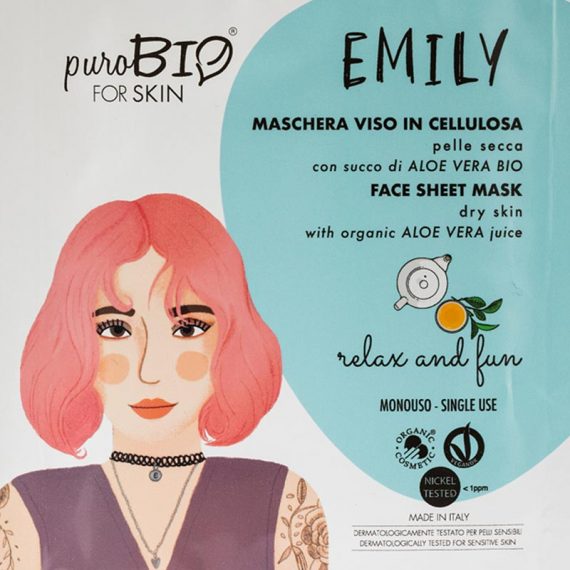 masque emily relax and fun peau seche purobio box evidence